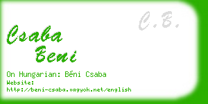 csaba beni business card